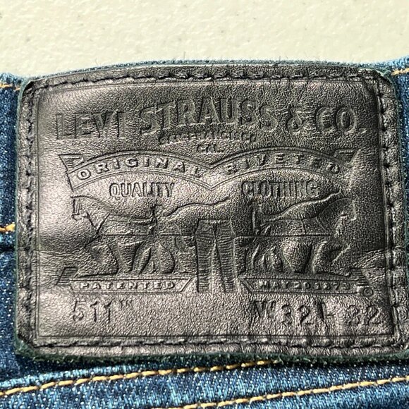 Levis 511 Jeans Mens 32 X 32 Slim Straight Leg Blue Stretch Denim - Picture 4 of 10